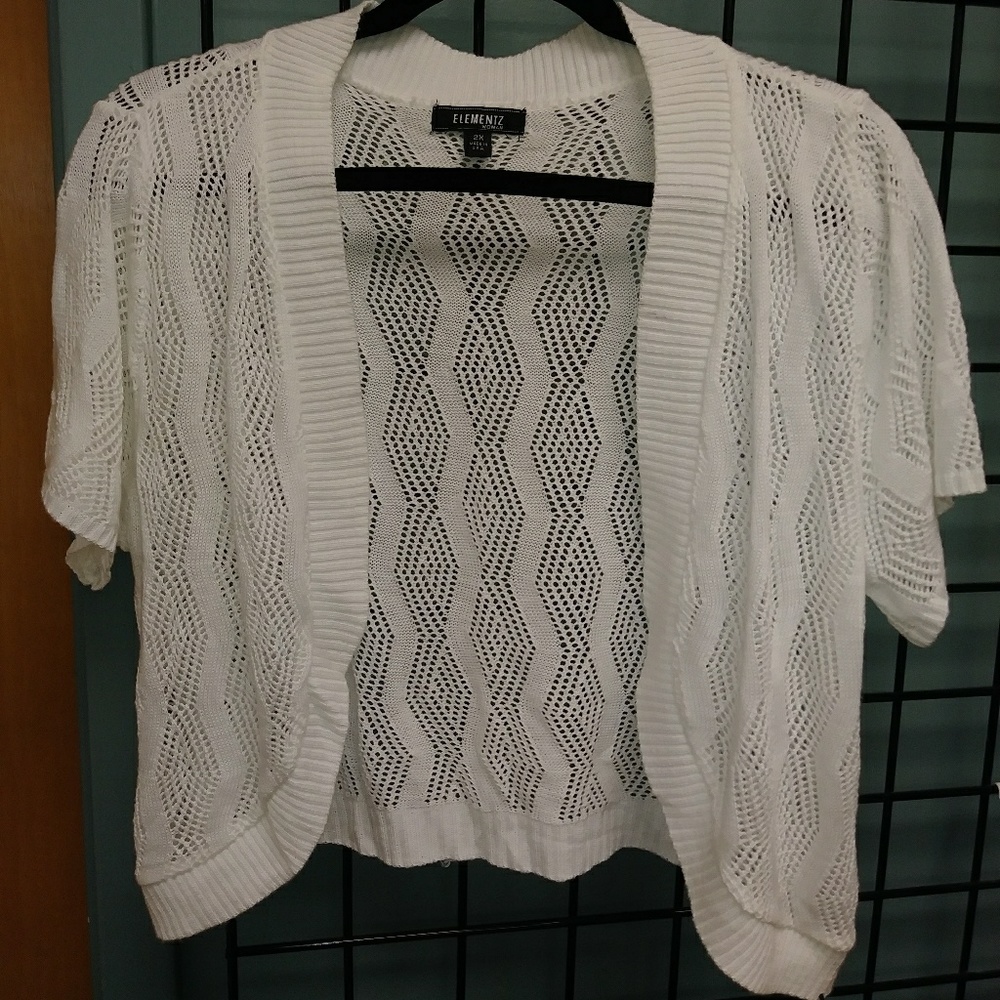 White shrug style sweater